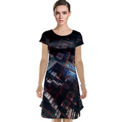 Fractal Cube 3d Art Nightmare Abstract Cap Sleeve Nightdress