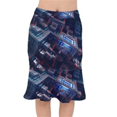 Fractal Cube 3d Art Nightmare Abstract Short Mermaid Skirt by Cemarart