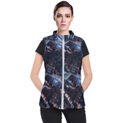 Fractal Cube 3d Art Nightmare Abstract Women s Puffer Vest