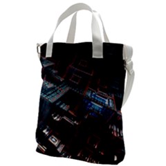 Fractal Cube 3d Art Nightmare Abstract Canvas Messenger Bag by Cemarart