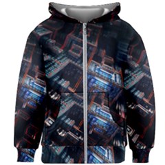 Fractal Cube 3d Art Nightmare Abstract Kids  Zipper Hoodie Without Drawstring by Cemarart