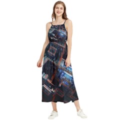 Fractal Cube 3d Art Nightmare Abstract Boho Sleeveless Summer Dress by Cemarart