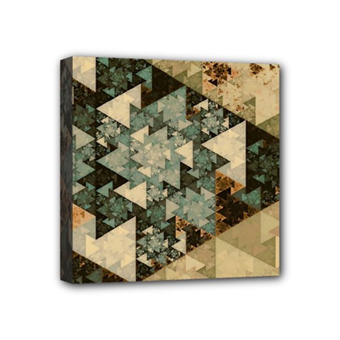 Triangle Geometry Colorful Fractal Pattern Mini Canvas 4  X 4  (stretched) by Cemarart