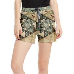 Triangle Geometry Colorful Fractal Pattern Women s Runner Shorts by Cemarart