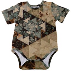 Triangle Geometry Colorful Fractal Pattern Baby Short Sleeve Bodysuit by Cemarart