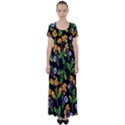 Flowers Pattern Art Floral Texture High Waist Short Sleeve Maxi Dress View1