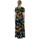 Flowers Pattern Art Floral Texture High Waist Short Sleeve Maxi Dress View2