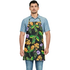 Flowers Pattern Art Floral Texture Kitchen Apron by Cemarart