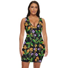 Flowers Pattern Art Floral Texture Draped Bodycon Dress