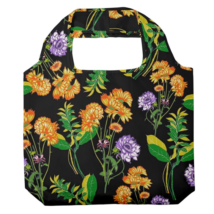 Flowers Pattern Art Floral Texture Premium Foldable Grocery Recycle Bag