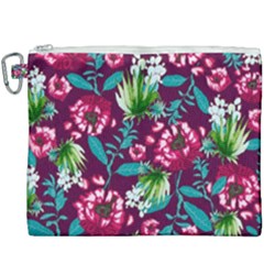 Flowers Pattern Art Texture Floral Canvas Cosmetic Bag (xxxl) by Cemarart