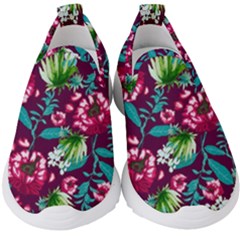 Flowers Pattern Art Texture Floral Kids  Slip On Sneakers by Cemarart