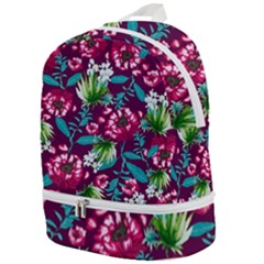 Flowers Pattern Art Texture Floral Zip Bottom Backpack by Cemarart