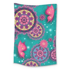 Floral Pattern Abstract Colorful Flow Oriental Spring Summer Large Tapestry