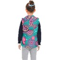 Floral Pattern Abstract Colorful Flow Oriental Spring Summer Kids  Hooded Puffer Vest View2