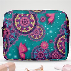 Floral Pattern Abstract Colorful Flow Oriental Spring Summer Make Up Pouch (large) by Cemarart