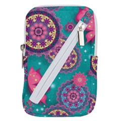 Floral Pattern Abstract Colorful Flow Oriental Spring Summer Belt Pouch Bag (small) by Cemarart