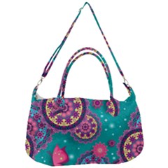 Floral Pattern Abstract Colorful Flow Oriental Spring Summer Removable Strap Handbag by Cemarart