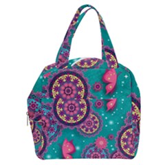 Floral Pattern Abstract Colorful Flow Oriental Spring Summer Boxy Hand Bag by Cemarart