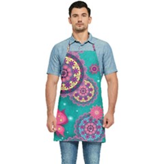 Floral Pattern Abstract Colorful Flow Oriental Spring Summer Kitchen Apron by Cemarart