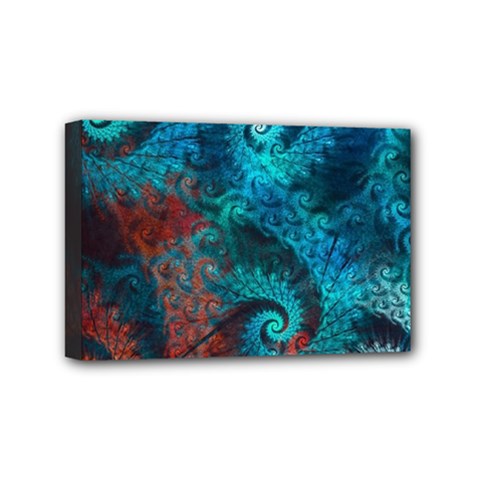 Fractal Art Spiral Ornaments Pattern Mini Canvas 6  X 4  (stretched) by Cemarart