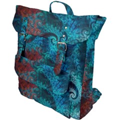 Fractal Art Spiral Ornaments Pattern Buckle Up Backpack by Cemarart