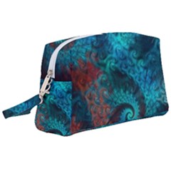 Fractal Art Spiral Ornaments Pattern Wristlet Pouch Bag (large) by Cemarart