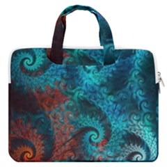 Fractal Art Spiral Ornaments Pattern Macbook Pro 16  Double Pocket Laptop Bag  by Cemarart