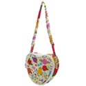 Colorful Flowers Pattern Heart Shoulder Bag View1