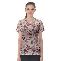 Violet Floral Pattern Flowers Vintage Flora Patterns Women s Sport Mesh T-shirt