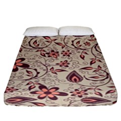 Violet Floral Pattern Flowers Vintage Flora Patterns Fitted Sheet (king Size) by Cemarart