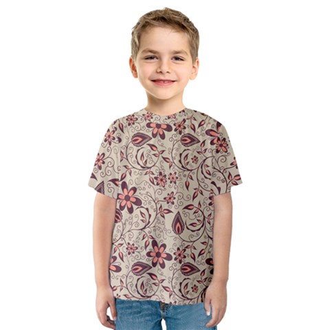 Violet Floral Pattern Flowers Vintage Flora Patterns Kids  Sport Mesh T-shirt by Cemarart