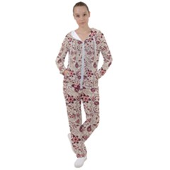 Violet Floral Pattern Flowers Vintage Flora Patterns Women s Tracksuit by Cemarart