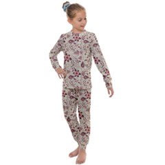 Violet Floral Pattern Flowers Vintage Flora Patterns Kids  Long Sleeve Set 