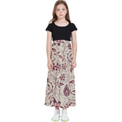 Violet Floral Pattern Flowers Vintage Flora Patterns Kids  Flared Maxi Skirt by Cemarart