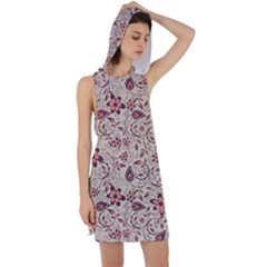 Violet Floral Pattern Flowers Vintage Flora Patterns Racer Back Hoodie Dress by Cemarart