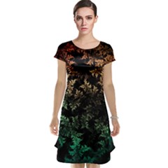 Fractal Patterns Gradient Colorful Cap Sleeve Nightdress by Cemarart