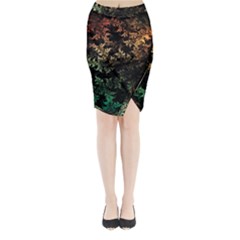 Fractal Patterns Gradient Colorful Midi Wrap Pencil Skirt by Cemarart