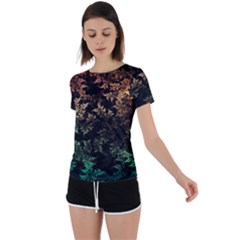 Fractal Patterns Gradient Colorful Back Circle Cutout Sports T-shirt by Cemarart