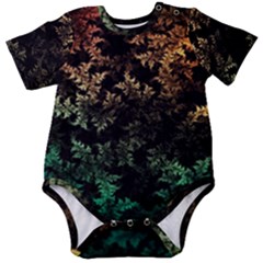 Fractal Patterns Gradient Colorful Baby Short Sleeve Bodysuit by Cemarart