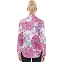 Violet Floral Pattern Womens Long Sleeve Shirt View2