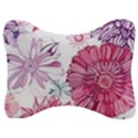 Violet Floral Pattern Velour Seat Head Rest Cushion View1