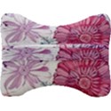 Violet Floral Pattern Velour Seat Head Rest Cushion View2