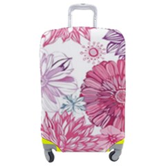 Violet Floral Pattern Luggage Cover (medium) by Cemarart