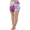 Violet Floral Pattern Lightweight Velour Yoga Shorts View4