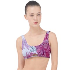 Violet Floral Pattern The Little Details Bikini Top by Cemarart