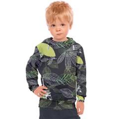 Leaves Floral Pattern Nature Kids  Hooded Pullover by Cemarart