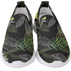 Leaves Floral Pattern Nature Kids  Slip On Sneakers by Cemarart