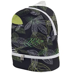 Leaves Floral Pattern Nature Zip Bottom Backpack by Cemarart