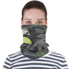 Leaves Floral Pattern Nature Face Seamless Bandana (adult) by Cemarart